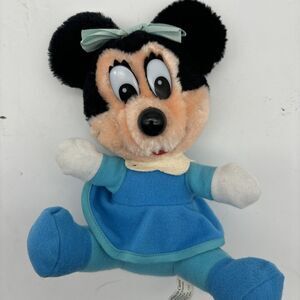 Vintage Disney 1984 Minnie Mouse Plush From Mickey's Christmas Carol Set.  8"